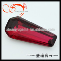 red trapezoid shape synthetic semi-precious stone red glass stone